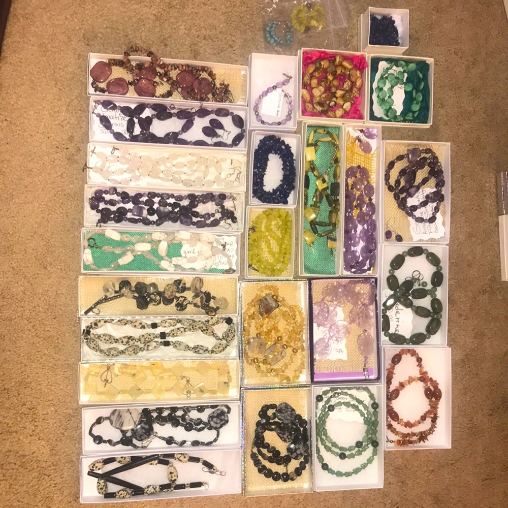 MASSIVE ESTATE SALE  JEWELRY LOT Genuine Semi Precious Stones Jewelry Sets